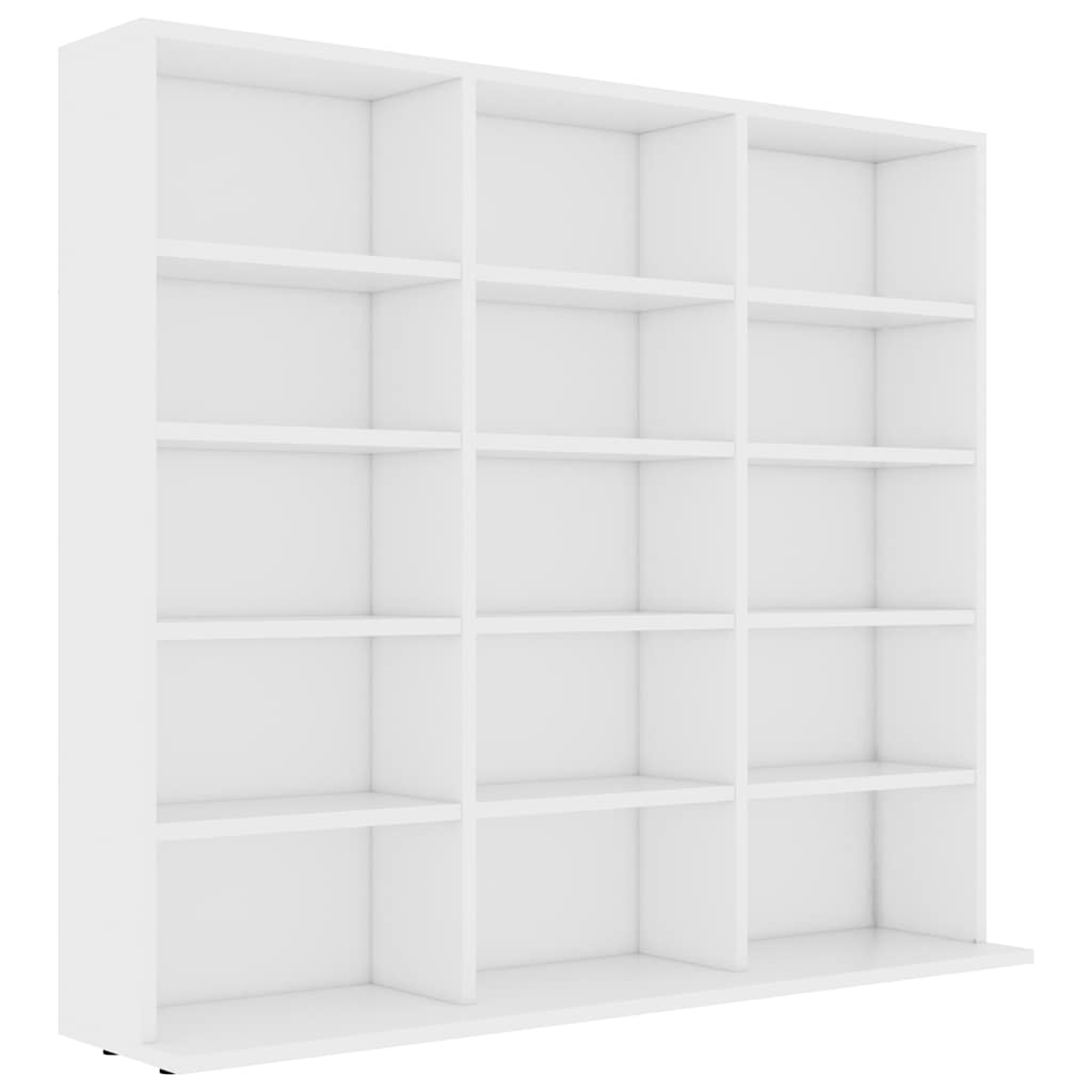 CD-hylle hvit 100x23x89,5 cm konstruert tre