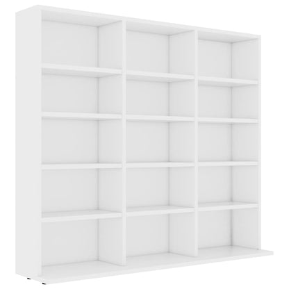 CD-hylle hvit 100x23x89,5 cm konstruert tre