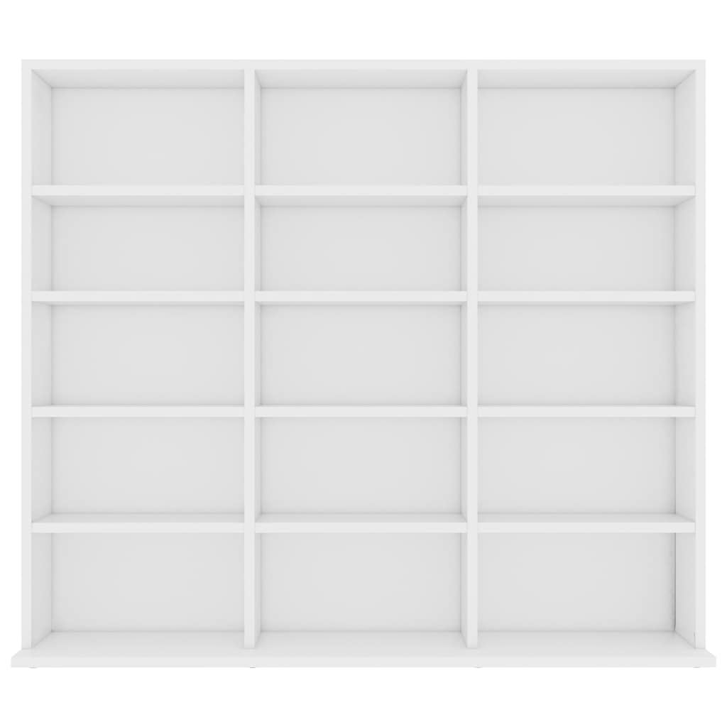CD-hylle hvit 100x23x89,5 cm konstruert tre