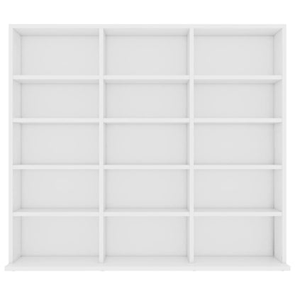 CD-hylle hvit 100x23x89,5 cm konstruert tre