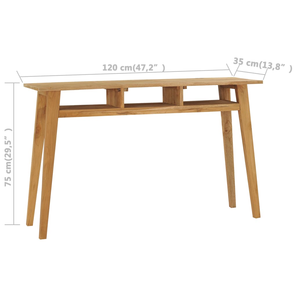 Avlastningsbord Konsollbord Tre 120x35x75 cm heltre teak
