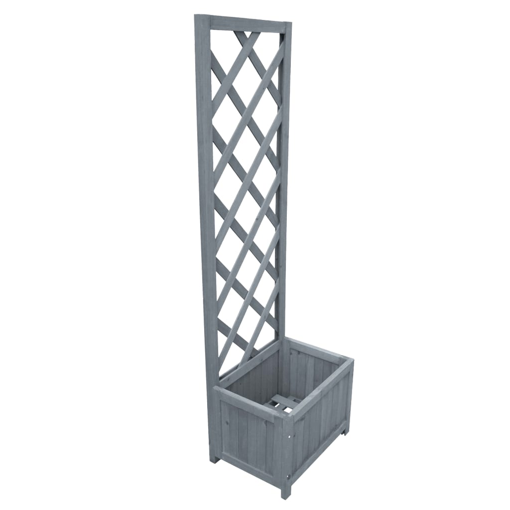 Blomsterkasse med espalier 40x30x135 cm heltre gran