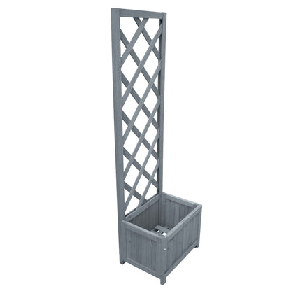 Blomsterkasse med espalier 40x30x135 cm heltre gran