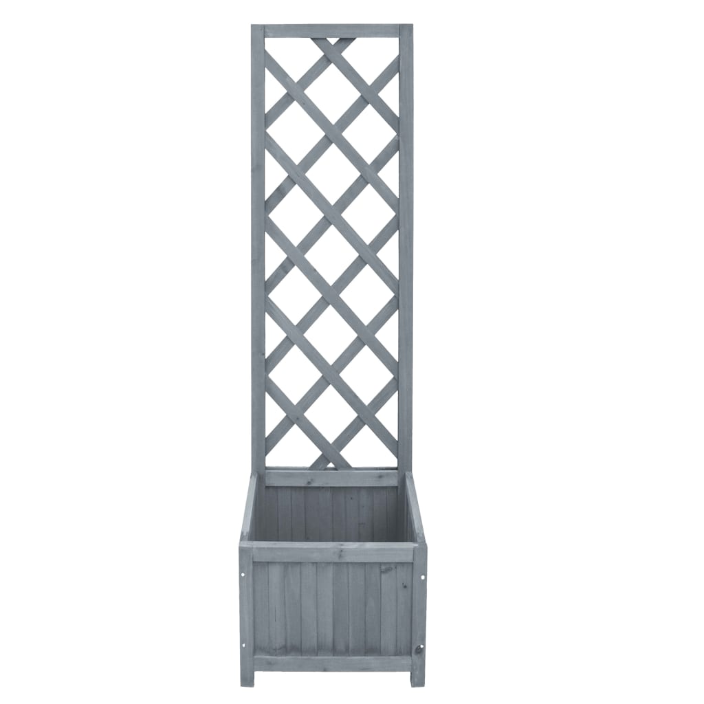 Blomsterkasse med espalier 40x30x135 cm heltre gran