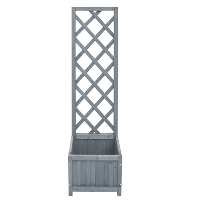 Blomsterkasse med espalier 40x30x135 cm heltre gran