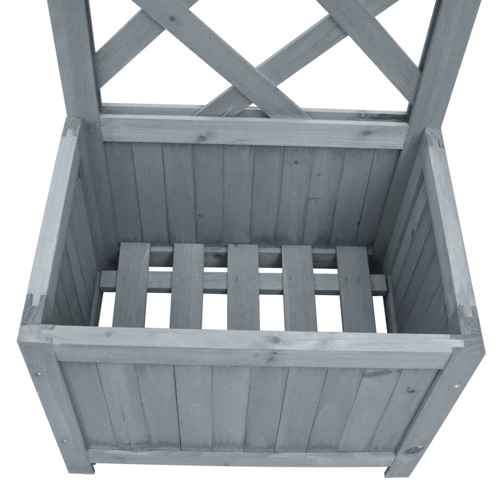 Blomsterkasse med espalier 40x30x135 cm heltre gran