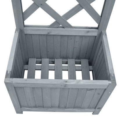 Blomsterkasse med espalier 40x30x135 cm heltre gran
