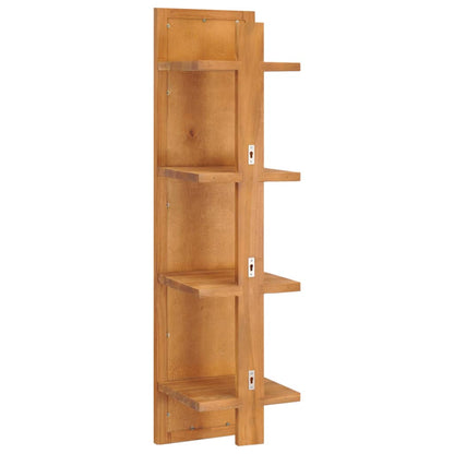 Veggspeil Tre teak med hyller 30x30x120 cm