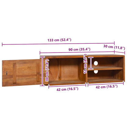 TV-Møbel Tre TV-benk heltre teak Veggmontert 90x30x30 cm