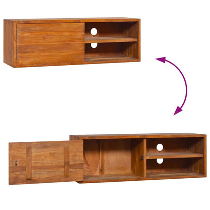 TV-Møbel Tre TV-benk heltre teak Veggmontert 90x30x30 cm