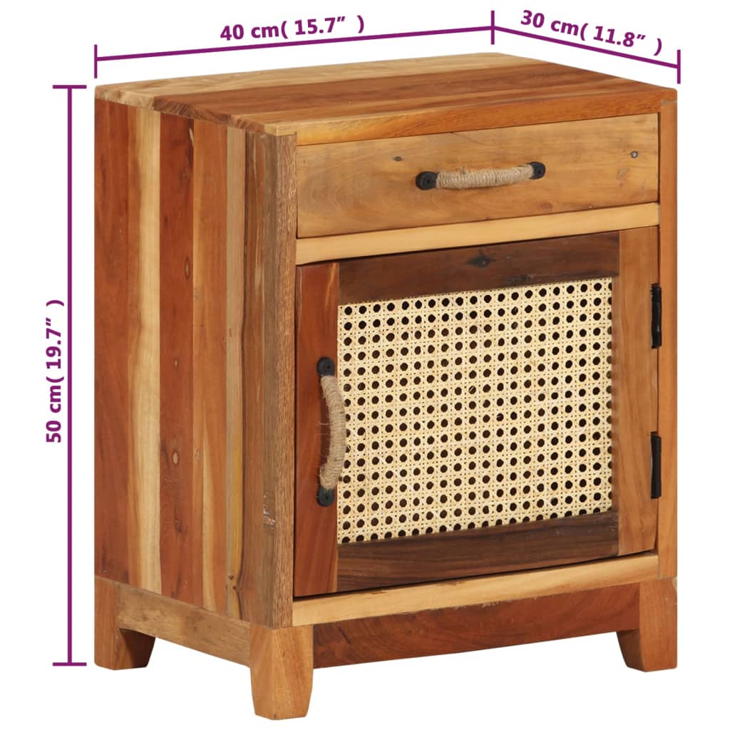 Nattbord Sengbord Tre Gjenvunnet Heltre 40x30x50 cm