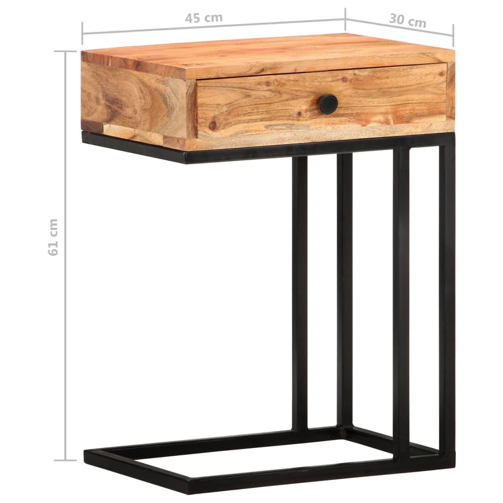Sidebord Tre U-formet 45x30x61 cm heltre akasie