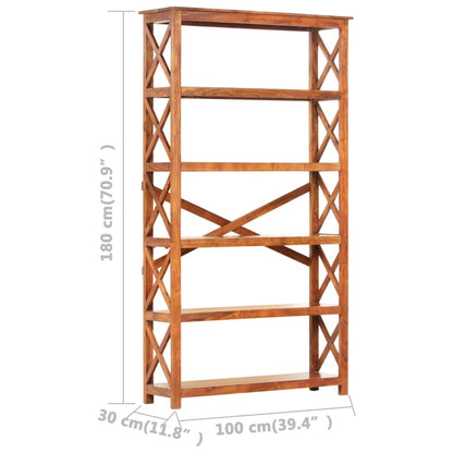 Bokhylle Tre 100x30x180 cm heltre akasie med honningfinish