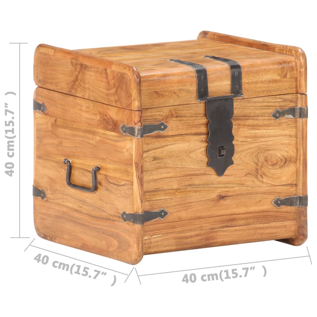 Oppbevaringskiste 40x40x40 cm heltre akasie