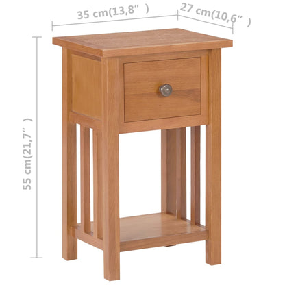 Magasinhylle Magasinbord med skuff 35x27x55 cm heltre Eik