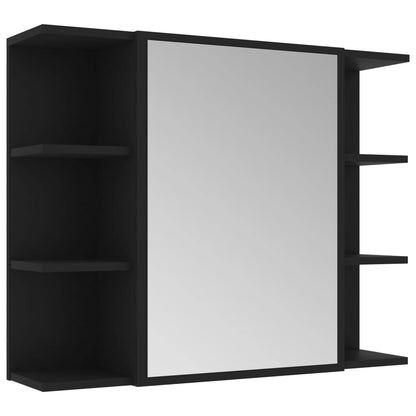 Baderomsspeil Speilskap til baderom Svart 80x20,5x64 cm