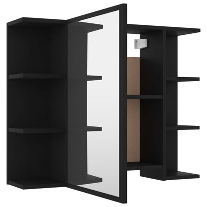 Baderomsspeil Speilskap til baderom Svart 80x20,5x64 cm