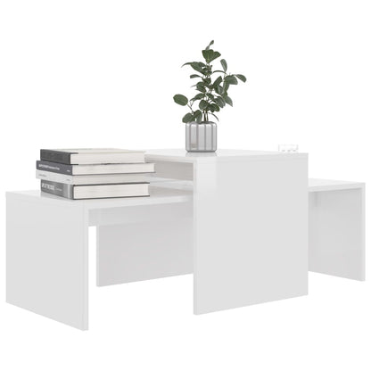 Salongbord Sofabord Høyglans Hvit 100x48x40 cm