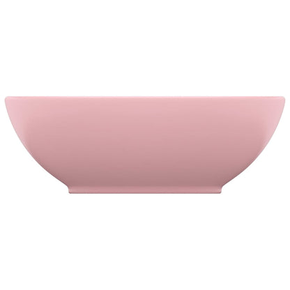 Baderomservant Luksuriøs ovalformet matt rosa 40x33 cm keramisk