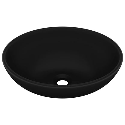 Baderomservant Luksuriøs ovalformet matt Svart 40x33 cm keramisk