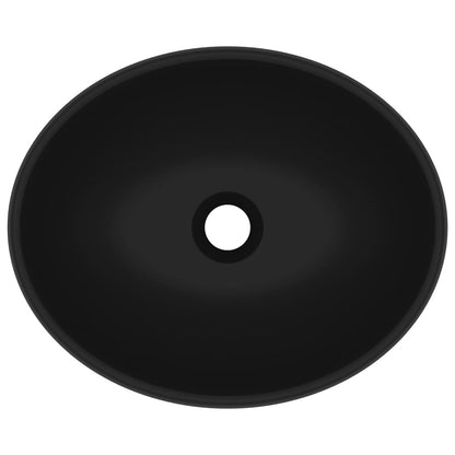Baderomservant Luksuriøs ovalformet matt Svart 40x33 cm keramisk