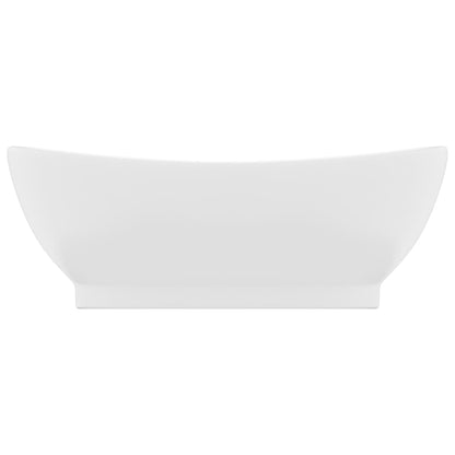 Baderomsvask Luksuriøs med overløp oval matt Hvit 58,5x39cm keramisk