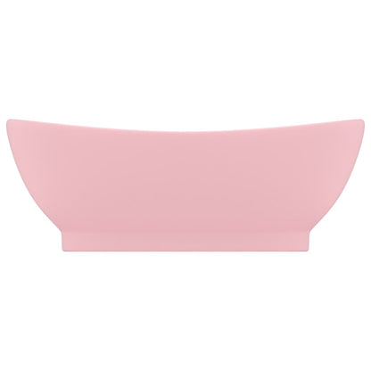 Baderomsvask Luksuriøs med overløp oval matt rosa 58,5x39cm keramisk