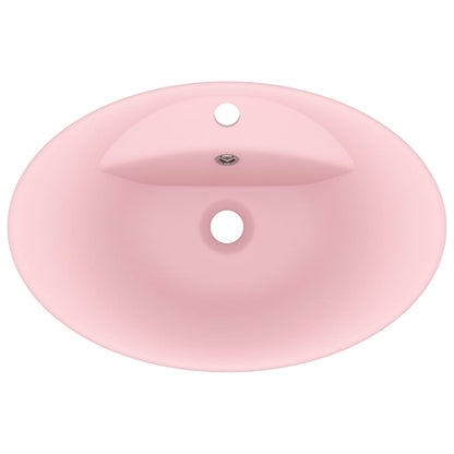 Baderomsvask Luksuriøs med overløp oval matt rosa 58,5x39cm keramisk