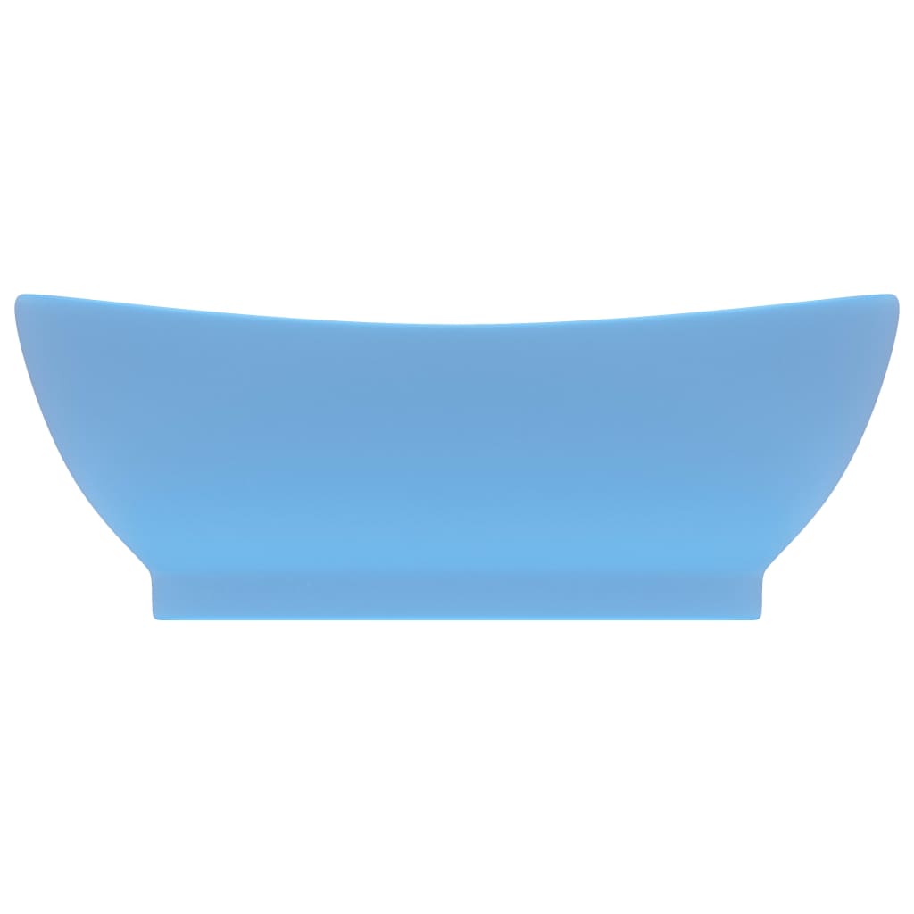 Baderomsvask Luksuriøs overløp oval matt lyseblå 58,5x39 cm keramisk