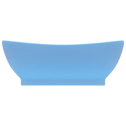 Baderomsvask Luksuriøs overløp oval matt lyseblå 58,5x39 cm keramisk