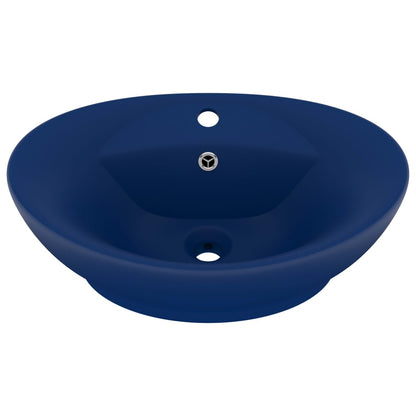 Baderomsvask Luksuriøs overløp oval matt mørkeblå 58,5x39cm keramisk