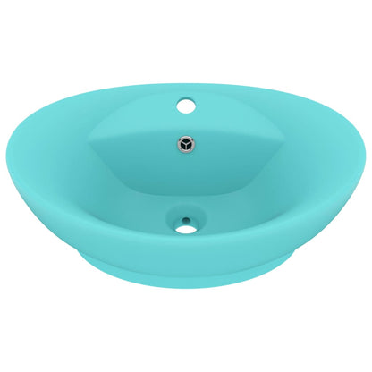 Baderomsvask Luksuriøs med overløp oval lysegrønn 58,5x39cm keramisk