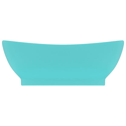 Baderomsvask Luksuriøs med overløp oval lysegrønn 58,5x39cm keramisk