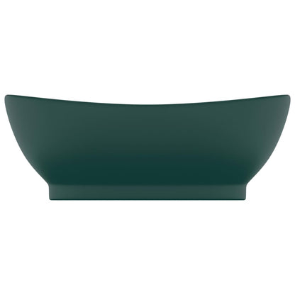 Baderomsvask Luksuriøs overløp oval mørkegrønn 58,5x39 cm keramisk