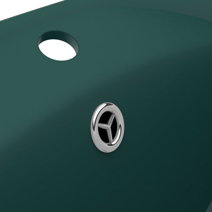 Baderomsvask Luksuriøs overløp oval mørkegrønn 58,5x39 cm keramisk