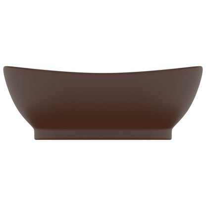 Baderomsvask Luksuriøs overløp oval mørkebrun 58,5x39 cm keramisk