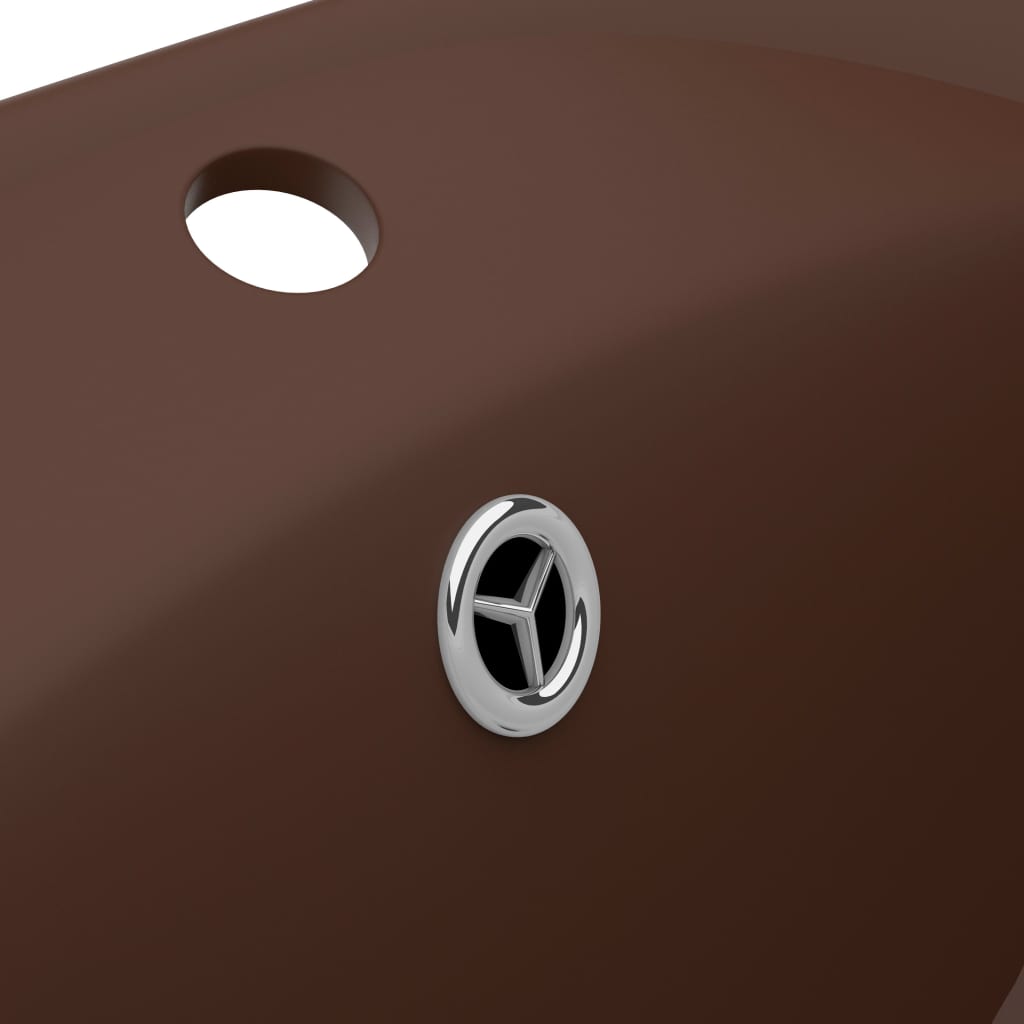 Baderomsvask Luksuriøs overløp oval mørkebrun 58,5x39 cm keramisk