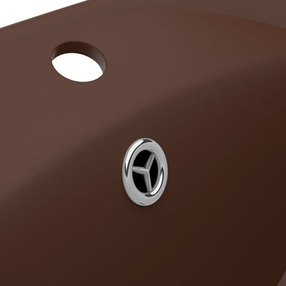 Baderomsvask Luksuriøs overløp oval mørkebrun 58,5x39 cm keramisk