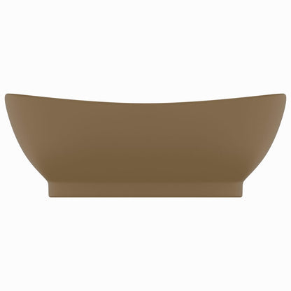 Baderomsvask Luksuriøs med overløp oval matt krem 58,5x39cm keramisk