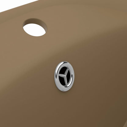 Baderomsvask Luksuriøs med overløp oval matt krem 58,5x39cm keramisk