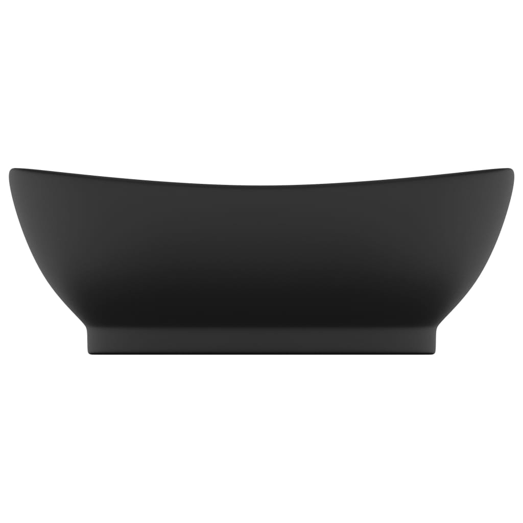 Baderomsvask Luksuriøs overløp oval matt Svart 58,5x39 cm keramisk