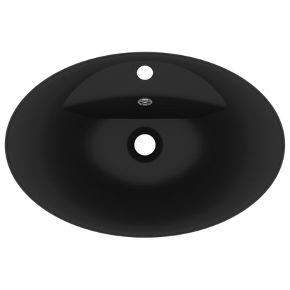 Baderomsvask Luksuriøs overløp oval matt Svart 58,5x39 cm keramisk