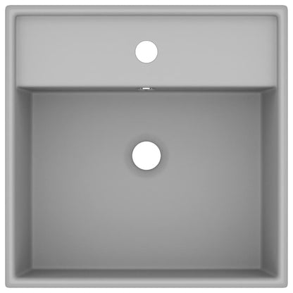 Baderomsvask Luksuriøs overløp firkantet lysegrå 41x41 cm keramisk