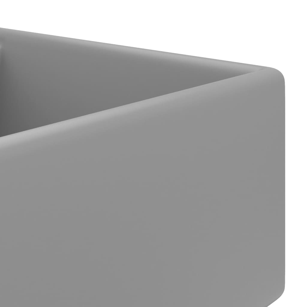 Baderomsvask Luksuriøs overløp firkantet lysegrå 41x41 cm keramisk