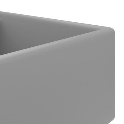 Baderomsvask Luksuriøs overløp firkantet lysegrå 41x41 cm keramisk
