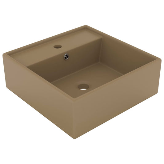 Baderomsvask Luksuriøs overløp firkantet kremhvit 41x41 cm keramisk