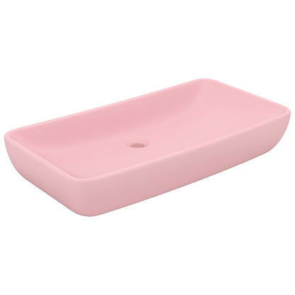 Baderomservant Luksuriøs rektangulær matt rosa 71x38 cm keramikk