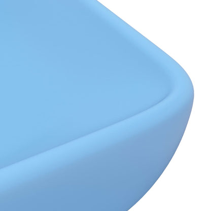 Baderomsvask Luksuriøs rektangulær matt lyseblå 71x38 cm keramikk