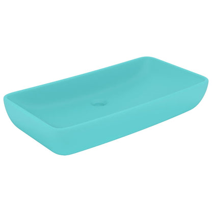 Baderomsvask Luksuriøs rektangulær matt lysegrønn 71x38 cm keramikk