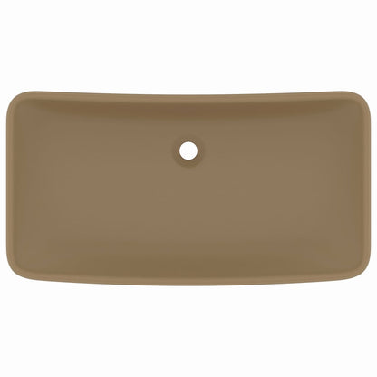 Baderomsvask Luksuriøs rektangulær matt kremhvit 71x38 cm keramikk